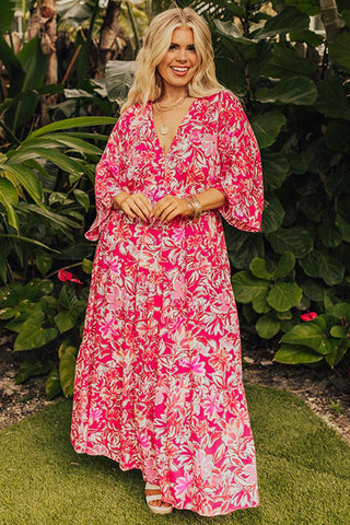 Radiant Bloom Plus Size Maxi Dress