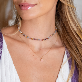 Peace + Happiness 4 mm Healing Necklace