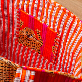 Quilted Tote with Feline Designs