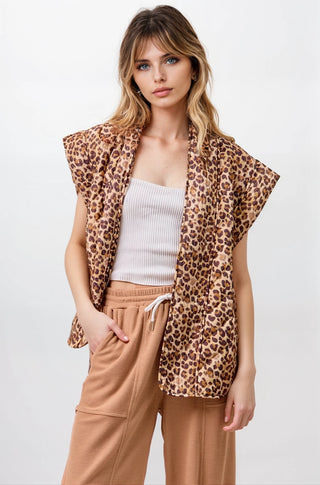 Wild Luxe Quilted Leopard Vest