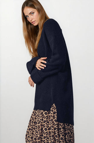 Oversized Knit V-Neck Sweater Tunic Top - Fitkitty Culture Athleisure Wear, Yoga Wear &  Women's Clothing