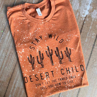 Stay Wild Desert Child Western Bleached Graphic Tee - Fitkitty Culture Athleisure Wear, Yoga Wear &  Women's Clothing