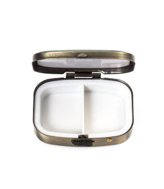 Blue Butterfly & Feather Pill Box