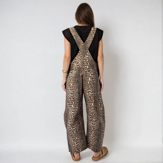 The Wild One Leopard Denim Overalls