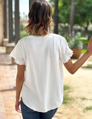 Everyday Ruffle V-Neck Tee