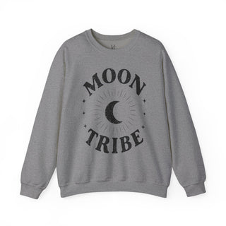 Moon Tribe Crewneck Sweatshirt – Crescent Moon Graphic Cozy Pullover