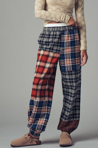 Mixed Plaid Patchwork Boho Jogger Pants - Fitkitty Culture Athleisure Wear, Yoga Wear &  Women's Clothing