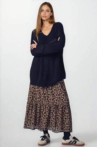 Oversized Knit V-Neck Sweater Tunic Top - Fitkitty Culture Athleisure Wear, Yoga Wear &  Women's Clothing