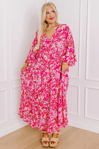 Radiant Bloom Plus Size Maxi Dress