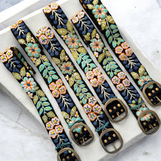 Midnight Meadow Hand-Embroidered Peruvian Wool Belt