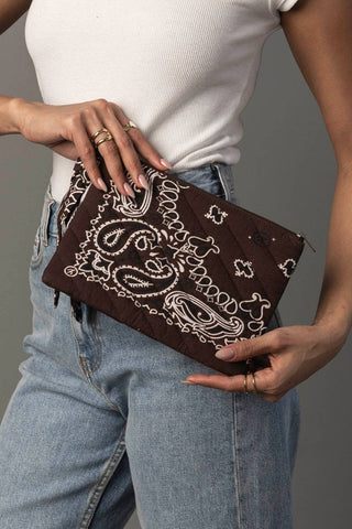 Brown Bandana Knot Clutch – alternate product view 2
