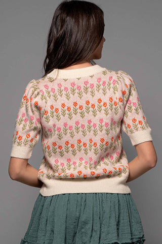 Retro Bloom Knit Sweater