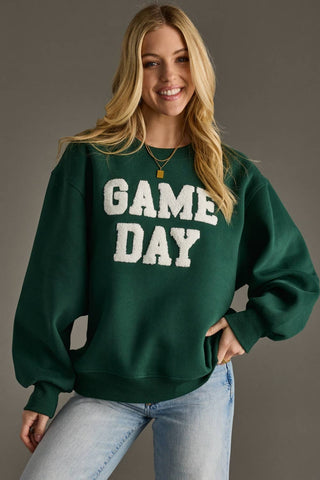 Green Game Day Terry-Embroidered Sweatshirt