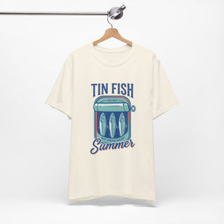 Tin Fish Summer Tee | Retro Coastal, Hand-Drawn Beach Graphic