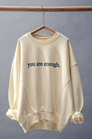 "You Are Enough" Vintage Wash Crewneck