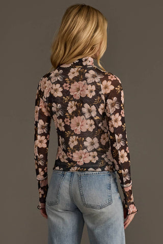 Black & Lt. Pink Floral Mesh Top - Fitkitty Culture Athleisure Wear, Yoga Wear &  Women's Clothing