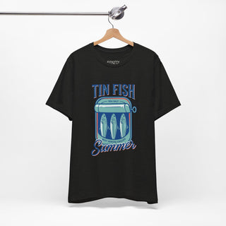 Tin Fish Summer Tee | Retro Coastal, Hand-Drawn Beach Graphic