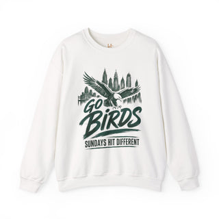 GO BIRDS — Sundays Hit Different Crewneck Sweatshirt