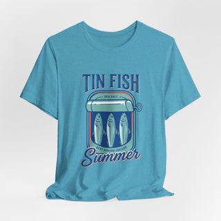 Tin Fish Summer Tee | Retro Coastal, Hand-Drawn Beach Graphic