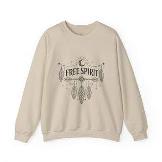 Free Spirit Dreamcatcher Crewneck Sweatshirt in red heather, product view 1
