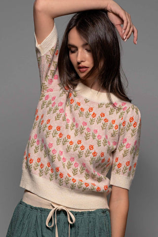 Retro Bloom Knit Sweater