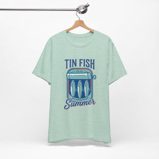 Tin Fish Summer Tee | Retro Coastal, Hand-Drawn Beach Graphic