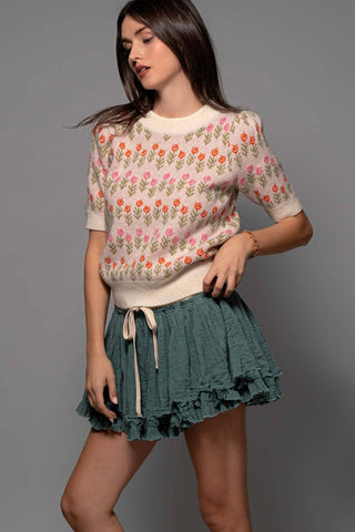 Retro Bloom Knit Sweater