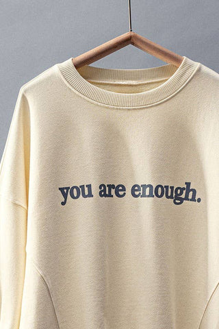 "You Are Enough" Vintage Wash Crewneck