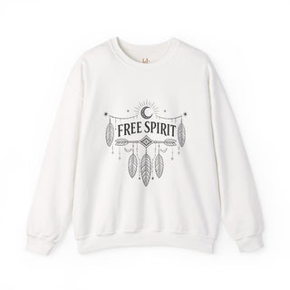 Free Spirit Dreamcatcher Crewneck Sweatshirt in red heather, product view 3