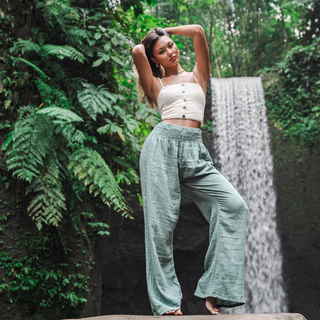 Sage Wide Leg Cotton Pants, view 6 | Fitkitty Culture®