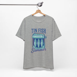 Tin Fish Summer Tee | Retro Coastal, Hand-Drawn Beach Graphic