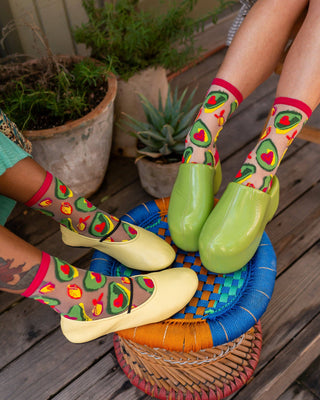 Sock Candy Avocado Lover Sheer Crew Sock