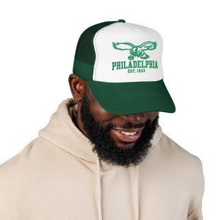 Philadelphia Eagle Trucker Hat - Vintage Green Foam Cap (Est. 1933)