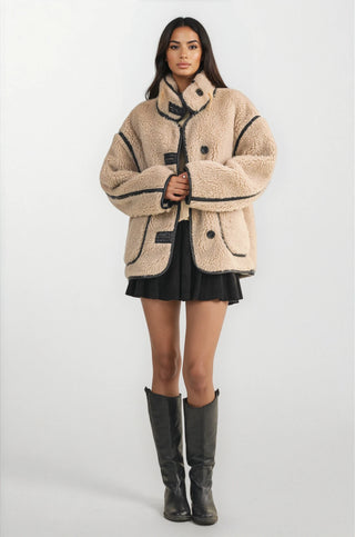 Reversible Sherpa + Suede Contrast Jacket - Fitkitty Culture Athleisure Wear, Yoga Wear &  Women's Clothing