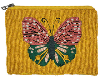 Butterfly Beaded Coin Pouch | Handmade Artisan Zipper Pouc - Fitkitty Culture Athleisure Wear, Yoga Wear &  Women's Clothing