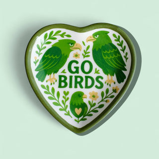 Birds Heart Shaped Ceramic Trinket Jewelry Dish Philadelphia — main product image