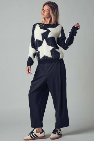 Starry  Fuzzy Knit Sweater