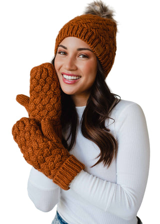 Rust Knit Mittens - Fitkitty Culture Athleisure Wear, Yoga Wear &  Women's Clothing
