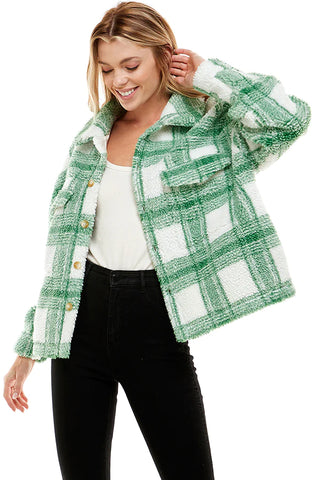 Emerald Enclave Faux Sherpa Jacket – Fitkitty Culture Athleisure