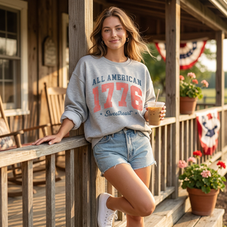 All-American Sweetheart 1776 Vintage Crewneck - Fitkitty Culture Athleisure Wear, Yoga Wear &  Women's Clothing