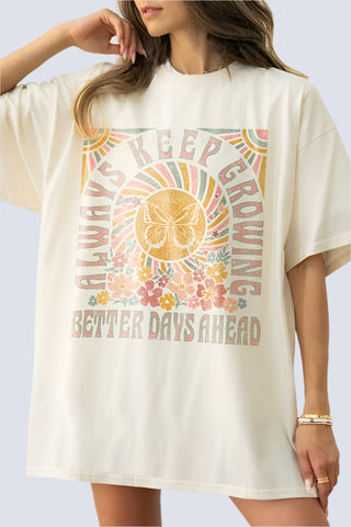 Always Keep Growing Tee -Ivory, Clothing, Fitkitty Culture Athleisure Wear, Yoga Wear & Leggings, Fitkitty Culture Athleisure Wear, Yoga Wear &  Women's Clothing