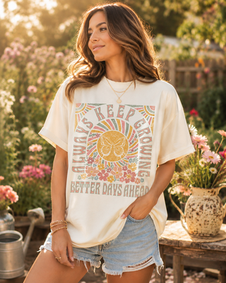 Always Keep Growing Tee -Ivory - Fitkitty Culture Athleisure Wear, Yoga Wear &  Women's Clothing
