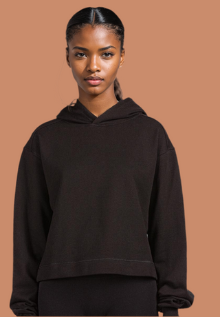 Organic Cotton Vintage Cropped French Terry Hoodie