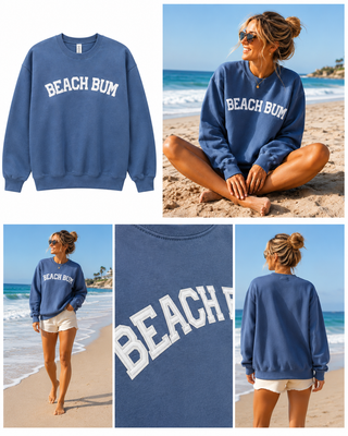 Beach Bum Varsity Patch Crewneck Sweatshirt