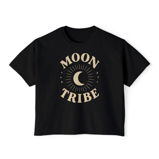Moon Tribe Women's Boxy Tee — Crescent Moon Graphic Tee
