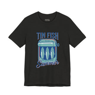 Black tee with tin fish summer
