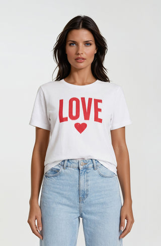 Love Heart Tee — Bold Red 'LOVE' Graphic T-Shirt - Fitkitty Culture Athleisure Wear, Yoga Wear &  Women's Clothing
