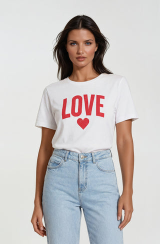 Love Heart Tee — Bold Red 'LOVE' Graphic T-Shirt - Fitkitty Culture Athleisure Wear, Yoga Wear &  Women's Clothing