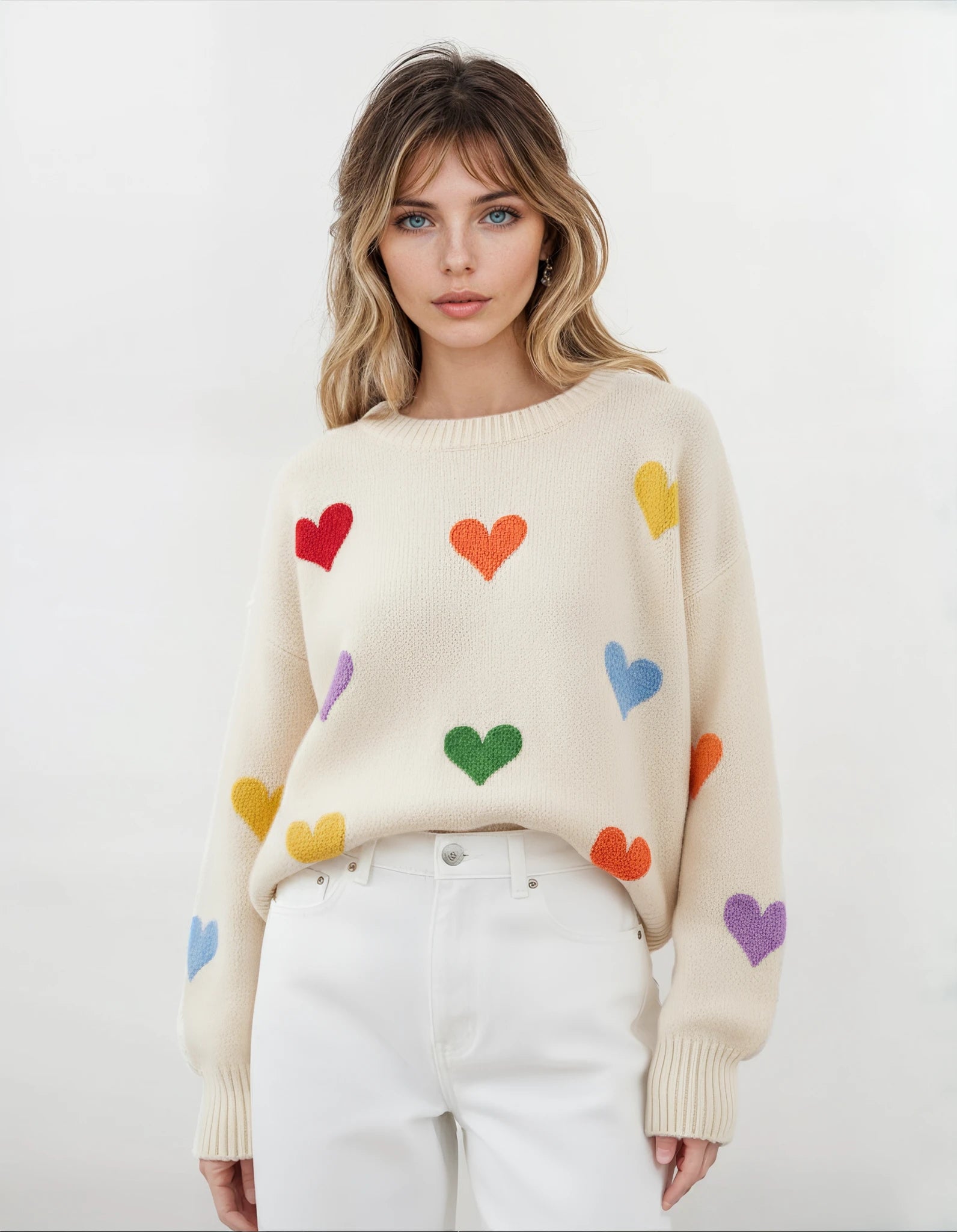 Happy Hearts Knit Sweater | Fitkitty Culture Athleisure Wear