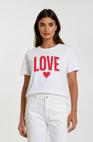 Love Heart Tee — Bold Red 'LOVE' Graphic T-Shirt - Fitkitty Culture Athleisure Wear, Yoga Wear &  Women's Clothing